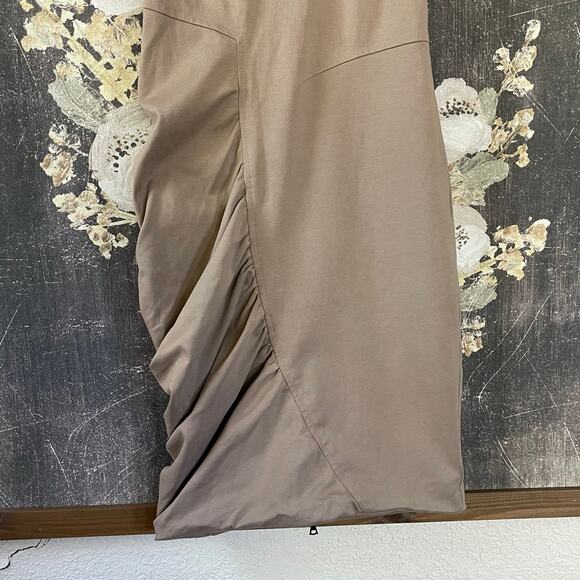 Yigal Azrouel Beige Bodycon Ruched Dress Size 2 - Picture 6 of 12